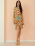 Chiara "Movie Colony" Robe en soie à imprimé technique